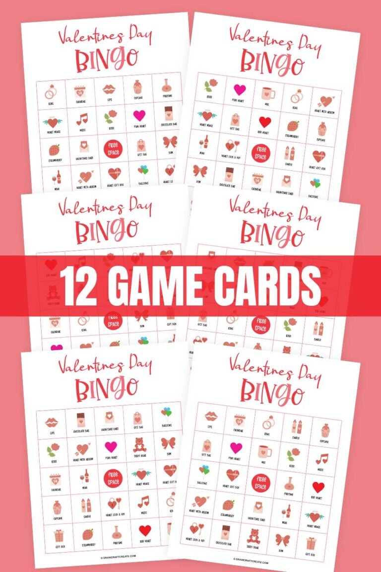 valentine's day activity valentines day large size bingo game card